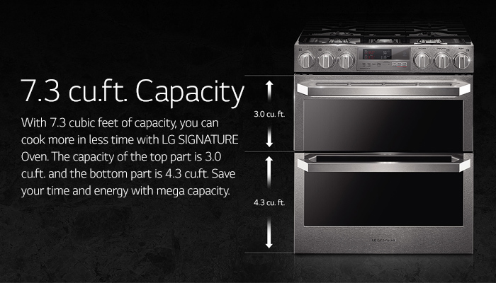 LG SIGNATURE 7.3 cu. ft. Slide-In Double Oven Smart Dual-Fuel Range